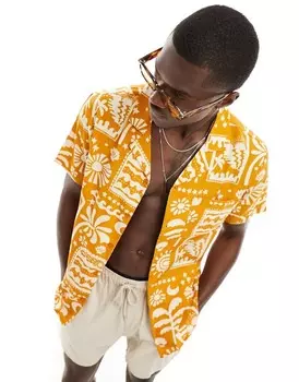 Еще одно влияние — летняя пляжная рубашка с принтом ржавого цвета Another Influence