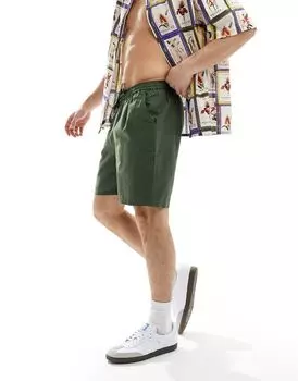 Еще одно влияние — шорты из стираного льна цвета хаки Another Influence