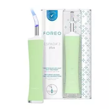 Espada 2 Plus Устройство для точного нацеливания светодиодной светотерапии для ухода за кожей для лечения пятен Очищенный FDA медицинский силикон для лечения шрамов и пятен для лица Чистая кожа Фисташка, Foreo