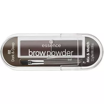 Essence Brow Powder Set набор для укладки бровей с кистью 02 Dark & Deep 2.3g