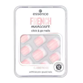 Essence Французский маникюр Click &amp; Go Nails накладные ногти 01 Классический френч 12шт.