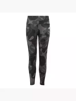 Essentials AEROREADY Детские леггинсы с сезонным принтом и высокой талией размером 7/8 Adidas, черный