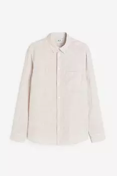 Essentials No 17: Льняная рубашка H&M, светло-бежевый/полосатый