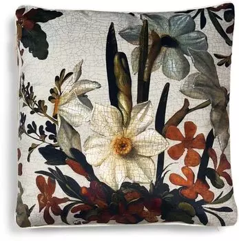 Essenza декоративная бархатная подушка из полиэстера Daffodil Reunited цвет Beachwood белый размер 50x50