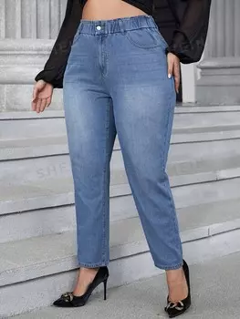 Essnce Plus Джинсы для мамы Shein, синий