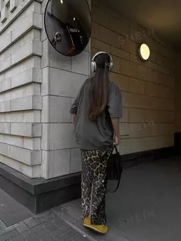 Essnce Повседневная юбка, леопардовый принт, для женщин Shein, мультиколор