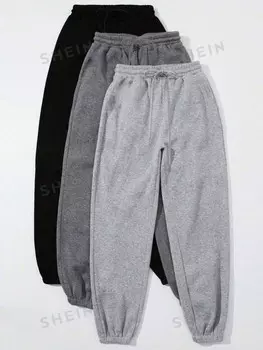 Essnce Спортивные брюки больших размеров с кулиской на талии Shein, мультиколор