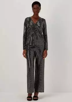 Et Vous Брюки серебряного цвета с пайетками Co Ord