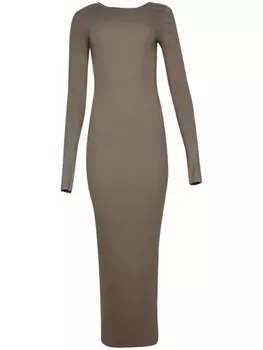 ETERNE платье макси с круглым вырезом и длинными рукавами, нейтральный цвет