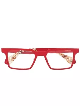 Etnia Barcelona очки в прямоугольной клетчатой оправе, красный