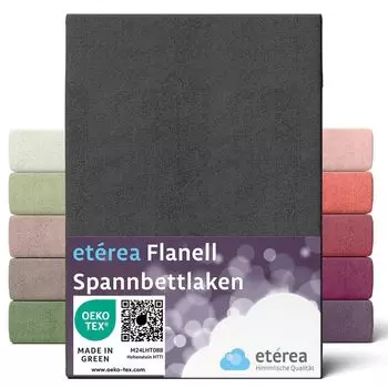 ETREA Фланелевая простыня 140x200см - 160x200 - 100% ХЛОПОК - Простыня на подкладке 140x200см - 160x200 - Простыни наматрасник - Простыня Beaver хлопок - OEKOTEX - Черный Etrea Himmlische Qualitt