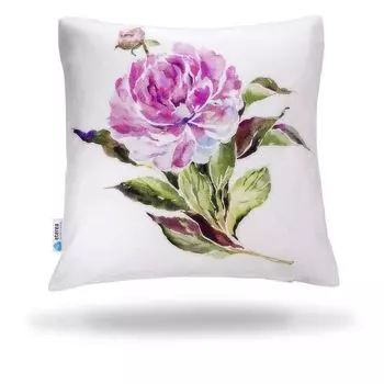 Etrea хлопковая декоративная подушка цветок фиолетовый 40 x 40 см - декоративный чехол на подушку без наполнителя - стандартный чехол Oekotex для дивана, гостиной, спальни - принт с обеих сторон и молния Etrea Himmlische Qualitt