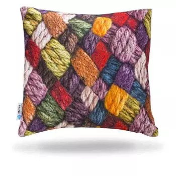 Etrea Хлопковая декоративная подушка из шерсти, цветная, 40 x 40 см — Декоративный чехол на подушку без наполнителя — Стандартный чехол на подушку Oekotex для дивана Гостиная Спальня — Печать с обеих сторон и молния Etrea Himmlische Qualitt