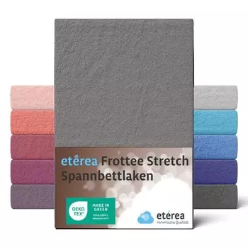 Etrea махровая простыня 60x120см - 70x140 - 80% хлопок 20% полиэстер, махровая простыня высотой до 25 см - плоская простынь (2 шт. в упаковке) 60x120 - 70x140 см серая Etrea Himmlische Qualitt