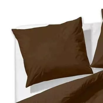 ETREA Mako Satin Наволочка 2x 40x80см - Круглогодичный чехол - Наволочка, легкая в уходе Однотонные цвета - Наволочка 40x80см Mako Satin - Наволочка на молнии - - Коричневый Etrea Himmlische Qualitt