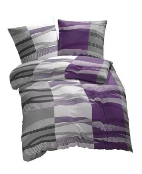 ETREA постельное белье из микрофибры 200х200см + 2х 80х80см - всесезонное постельное белье пододеяльник Хантер фиолетовый - комплект постельного белья 200х200см пододеяльник + 80х80см наволочка микрофибра 3 шт. - Etrea Himmlische Qualitt