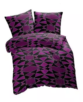 ETREA постельное белье из микрофибры 200х200см + 2х 80х80см - всесезонное постельное белье пододеяльник Eclipse - комплект постельного белья 200х200см пододеяльник + 80х80см наволочка микрофибра 3 шт. - Цвет зеленый - сливовый Etrea Himmlische...