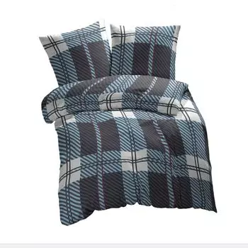 ETREA Renforc постельное белье 140x200см - пододеяльник 100% хлопок Blockberry естественно мягкое качество на молнии - постельное белье без наволочки 140x200см пододеяльник 1 предмет - OEKOTEX - синий Etrea Himmlische Qualitt