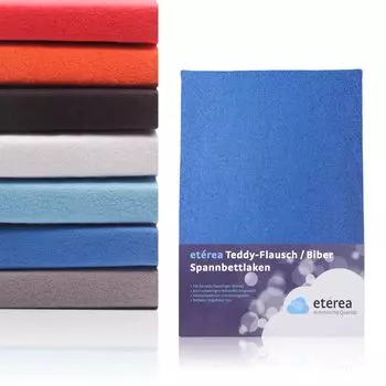 Etrea Teddy флисовая простыня 140x200см - 160x200 - 80% хлопок 20% полиэстер, флисовая простыня высотой до 25 см - плоская простыня 140x200 - 160x200 см синий Etrea Himmlische Qualitt