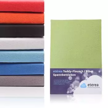 Etrea Teddy флисовая простыня 180x200см - 200x200 - 80% хлопок 20% полиэстер, флисовая простыня высотой до 25 см - простыня 180x200 - 200x200 см apple green green Etrea Himmlische Qualitt