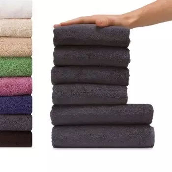 Etrea Viola Набор полотенец эконом-класса из 6 предметов: 4 полотенца для рук, 2 полотенца для душа - 100% хлопок и Oeko Tex Standard 100 - качественная махровая ткань 550 г/м - цвет: бежевый Etrea Himmlische Qualitt, серый