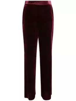 ETRO бархатные брюки прямого покроя, красный
