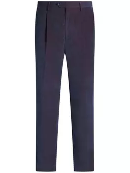 ETRO бархатные брюки строгого кроя, синий