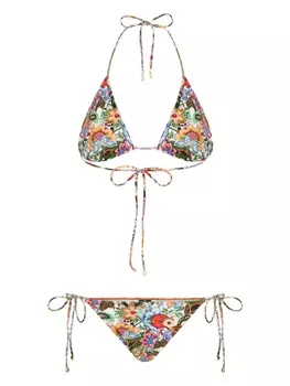 ETRO бикини с принтом Bouquet, зеленый