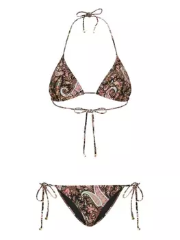 ETRO бикини с вырезом халтер и принтом пейсли, черный
