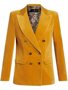ETRO блейзер с логотипом на пуговицах, желтый
