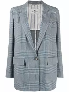ETRO блейзер в клетку глен, синий
