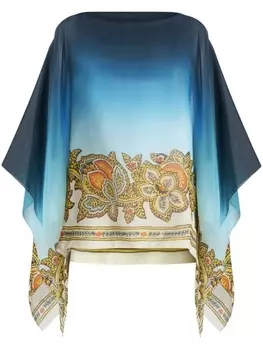 ETRO блузка с цветочным принтом, синий