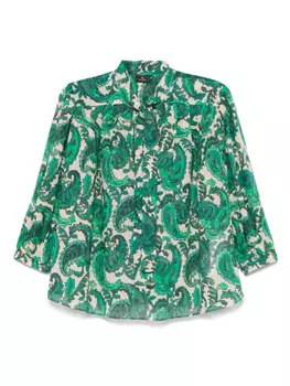 ETRO блузка с принтом пейсли, зеленый