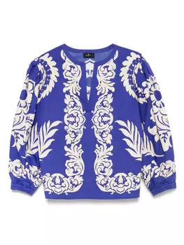 ETRO блузка с принтом, синий