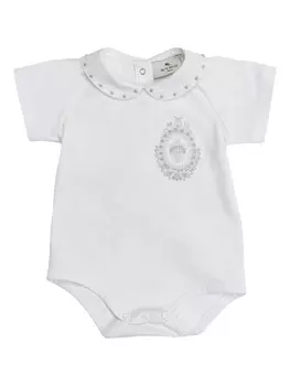 Etro боди с вышивкой Coat of Arms, белый