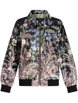 ETRO бомбер с цветочным принтом, черный