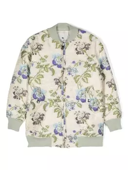 Etro бомбер с цветочным узором, нейтральный цвет