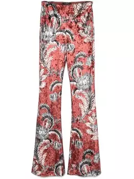 ETRO брюки из набивной синели, коричневый