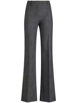 ETRO брюки-клеш из жаккарда, серый