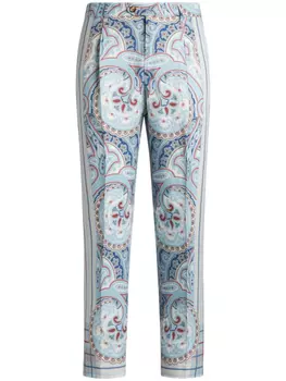 ETRO брюки с абстрактным принтом, синий