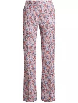 ETRO брюки с цветочным узором, синий