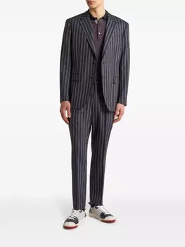 ETRO брюки в полоску с поясом, синий