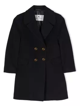 Etro двубортное пальто из вирджинской шерсти, синий