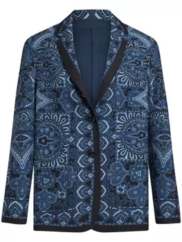 ETRO двусторонний пиджак с принтом, синий