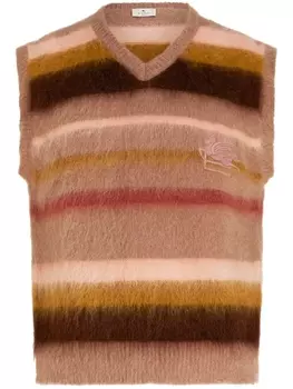 ETRO джемпер без рукавов с вышитым логотипом, нейтральный цвет