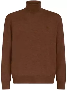 ETRO джемпер из вирджинской шерсти с высоким воротником, коричневый