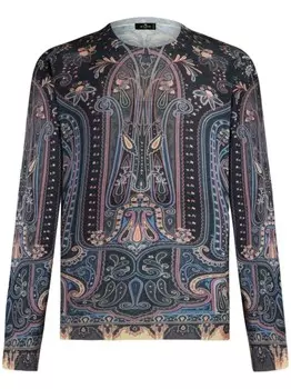 ETRO джемпер с узором пейсли, черный