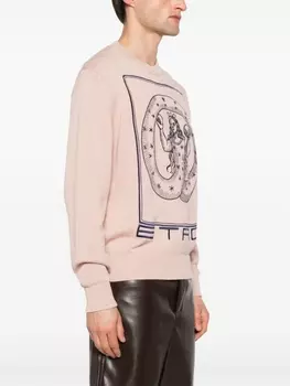 ETRO джемпер с вышивкой, розовый