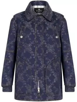 ETRO джинсовая куртка жаккардовым узором, синий