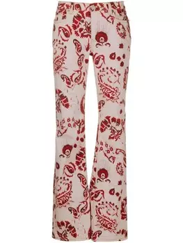 ETRO джинсы bootcut с принтом пейсли, розовый